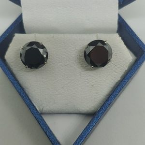 14k white gold black diamond earrings